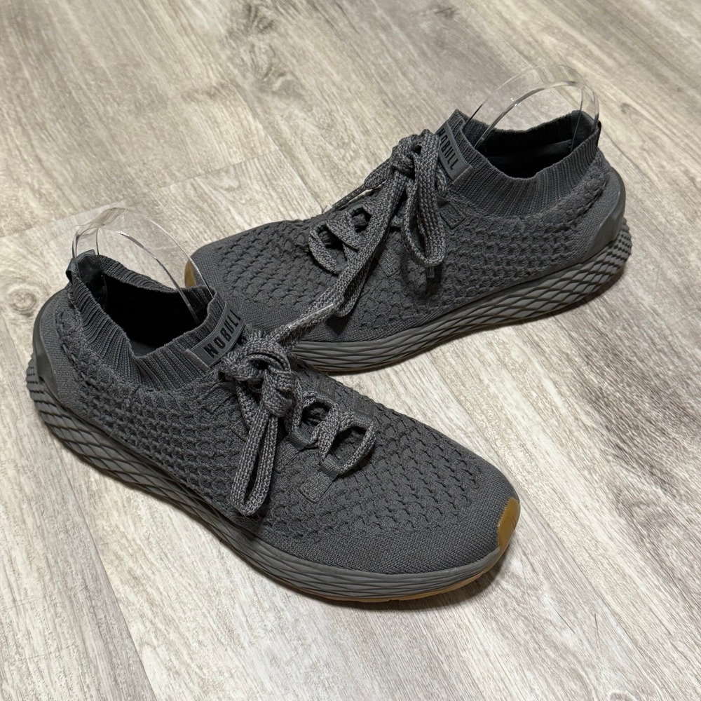 Men's size 8‎ Nobull workout lightweight gray knit runner athletic shoes
